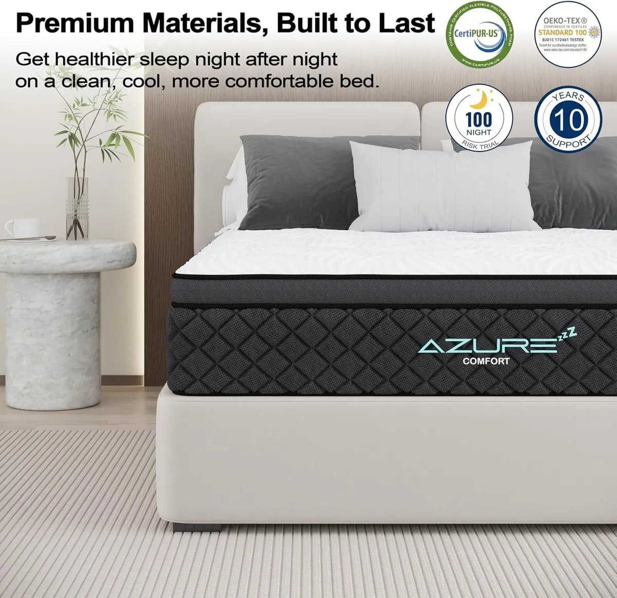 Azure 3FT Single Hybrid Mattress 12-Inch Individua - Image 2