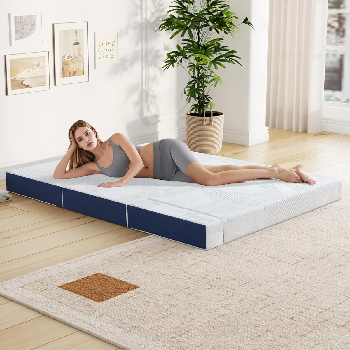 Folding Mattress 15cm Double with Portable Pillow - Image 2