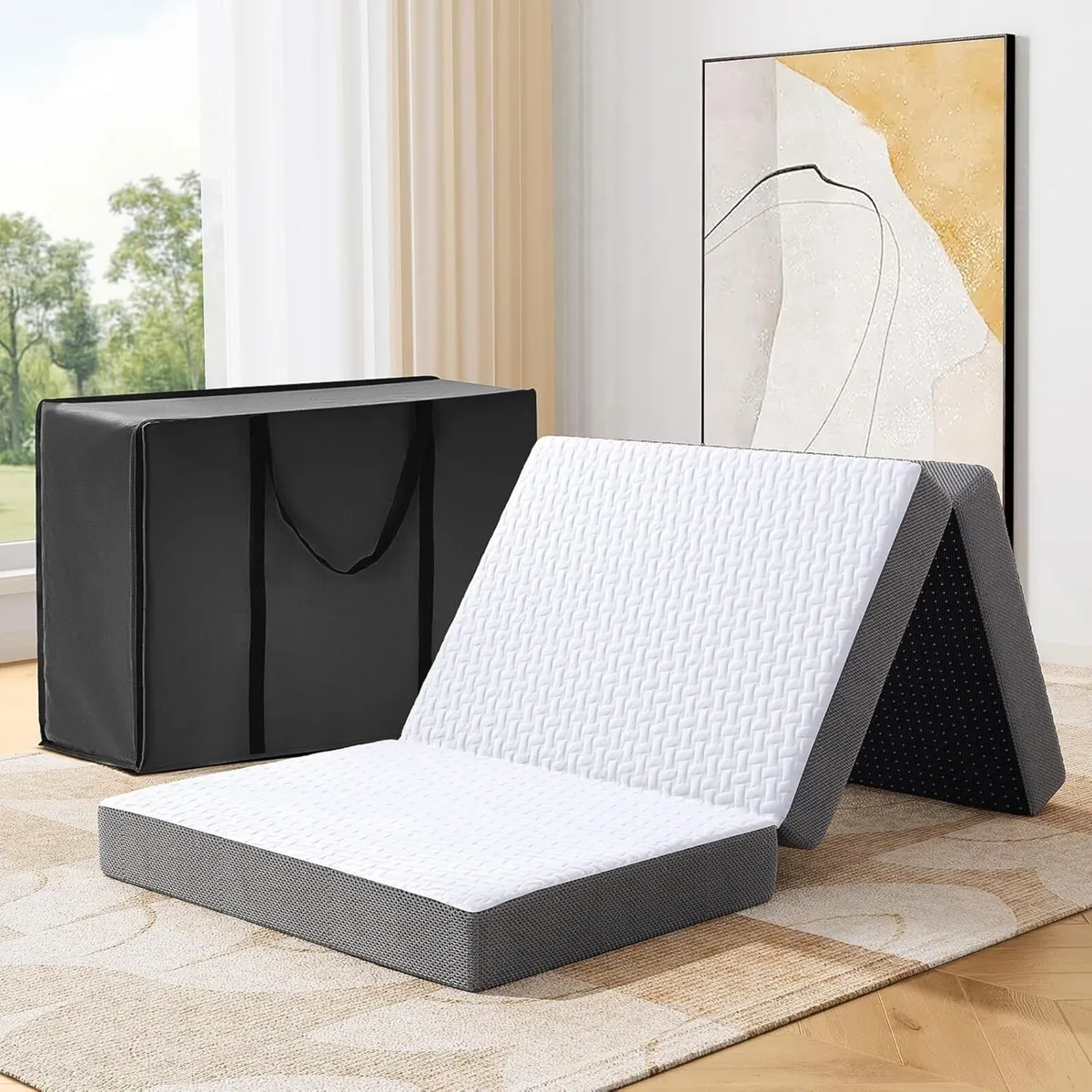 Foldable Folding Mattress Tri-fold Memory Foam - Image 1