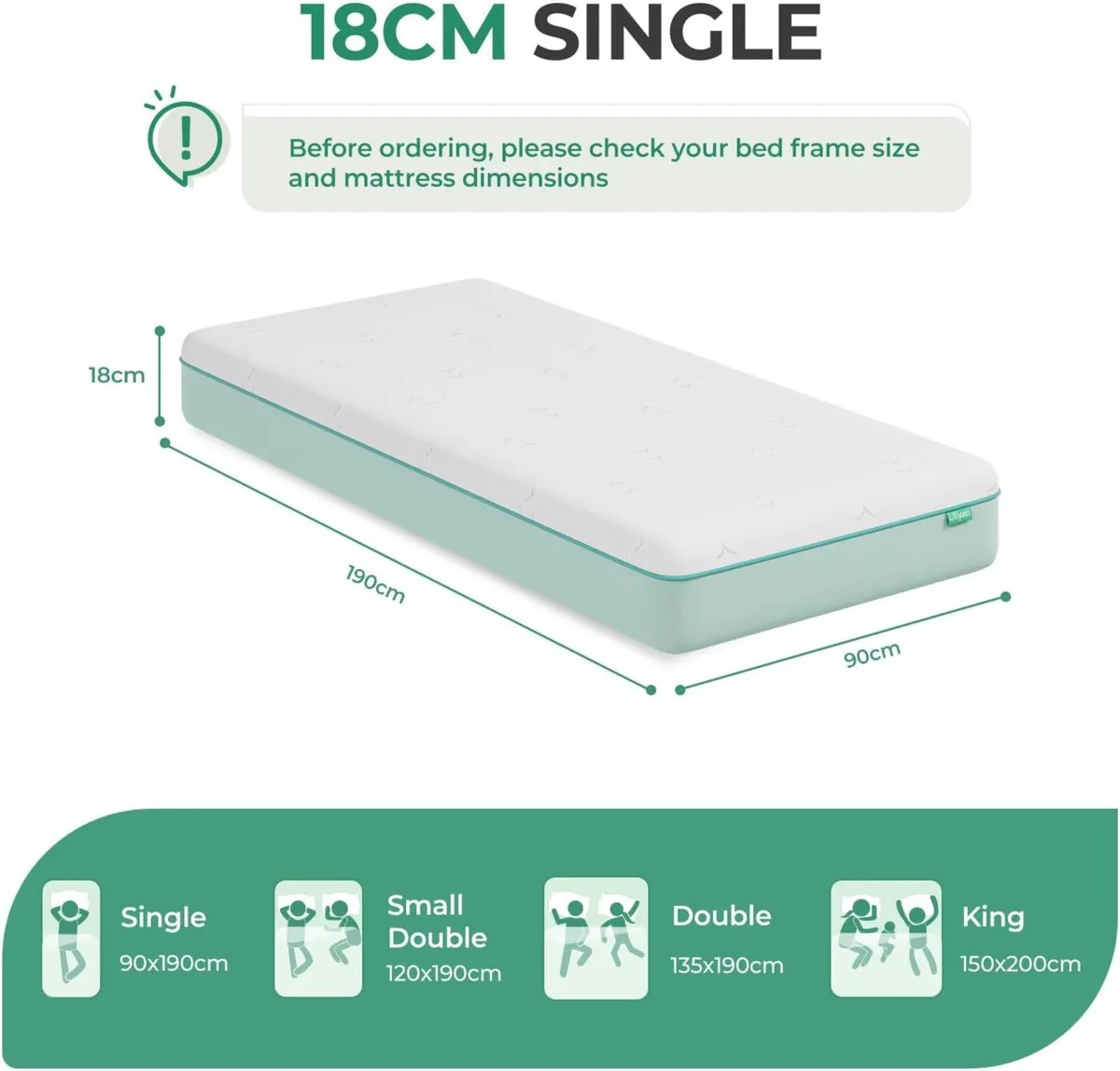Single Mattress with Gel Bamboo Charcoal Foam - Image 2