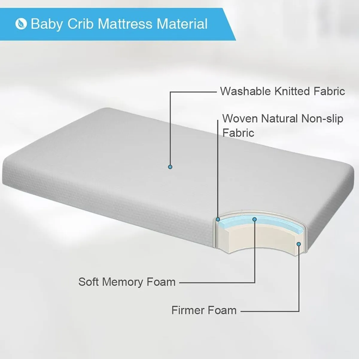 Cot Mattresses 140 x 70cm Crib Mattress with - Image 4
