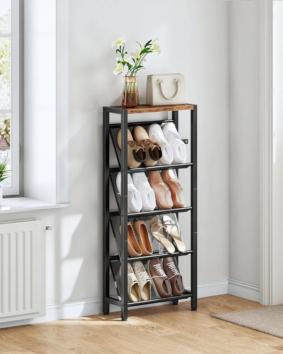 Shoe Rack 5-Tier Organizer Narrow Storage with - Image 4