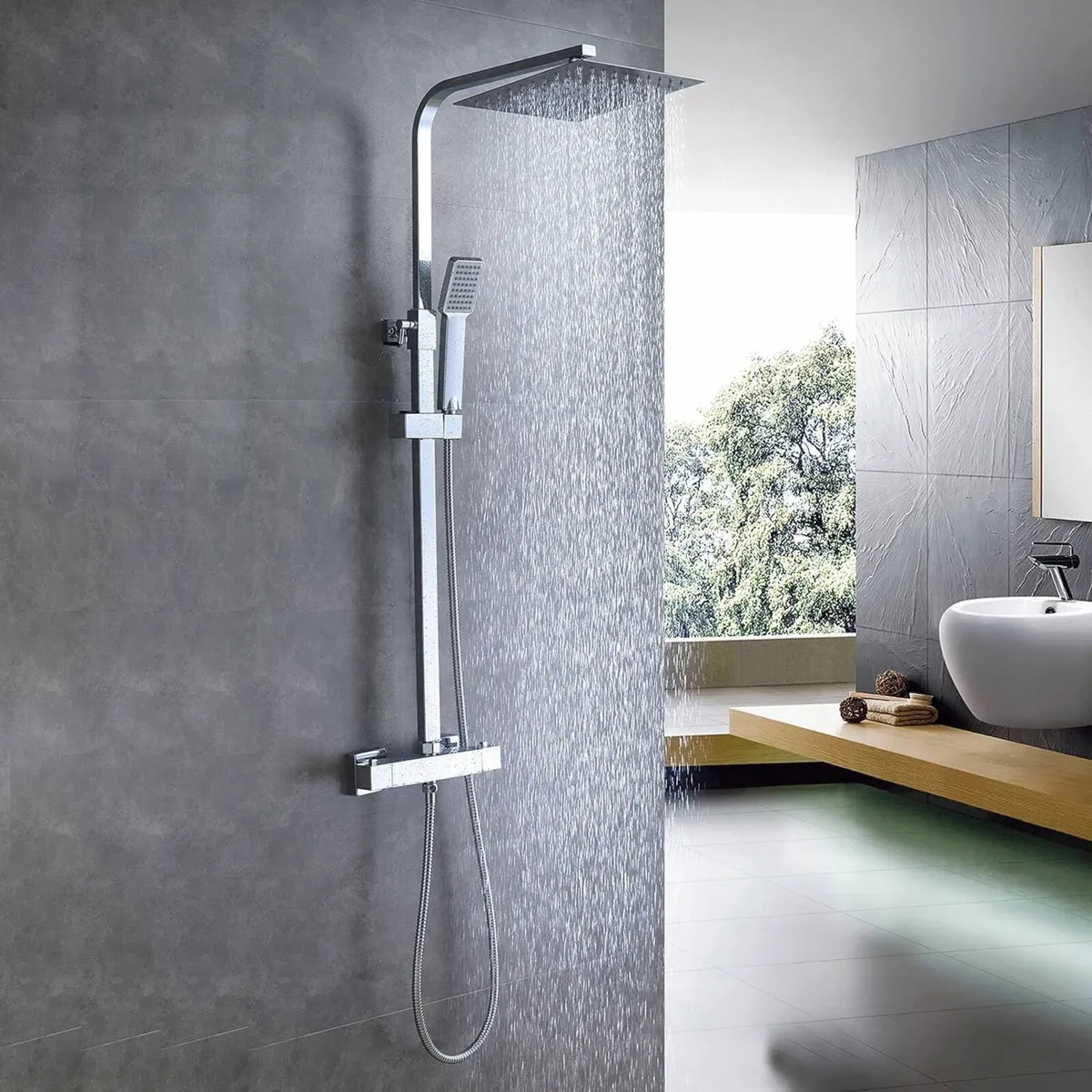 Bathroom Thermostatic Valve Shower Mixer Set - Image 1