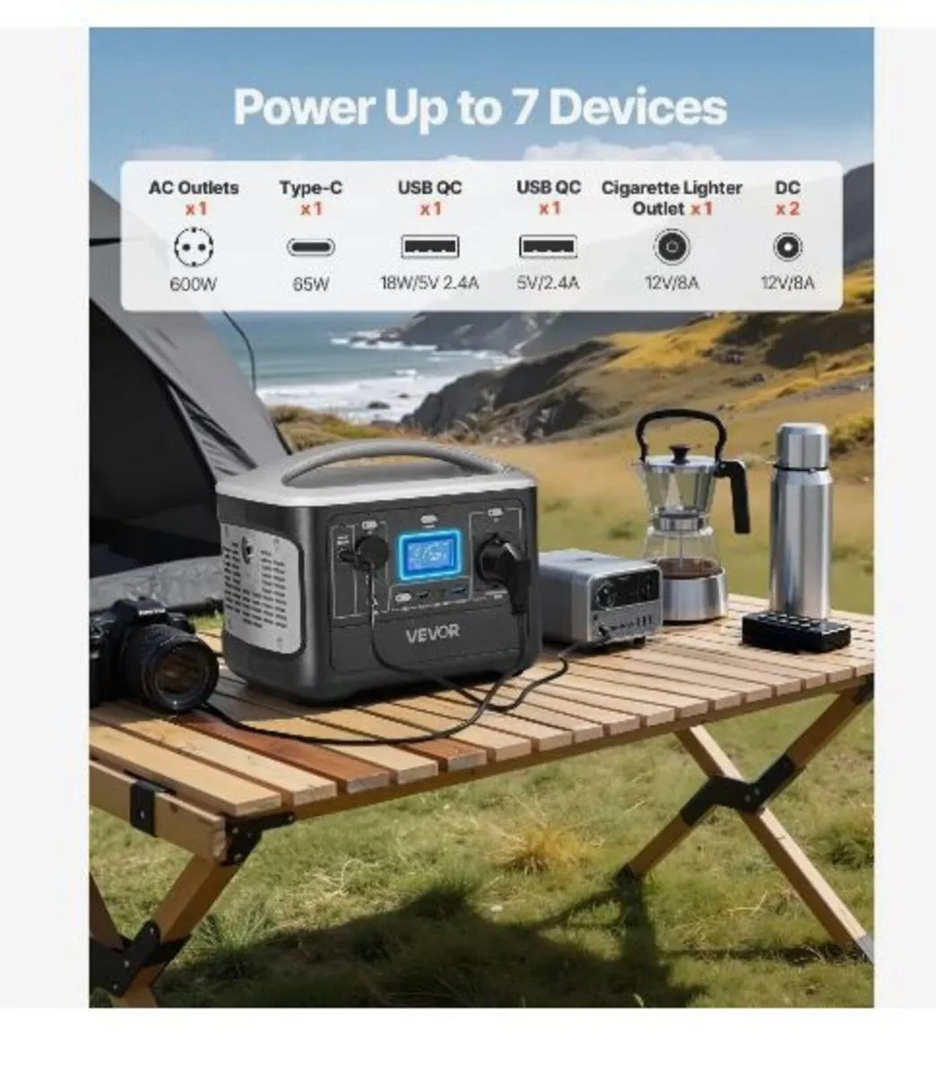 Portable Power Station, 600W Solar Generator - Image 3