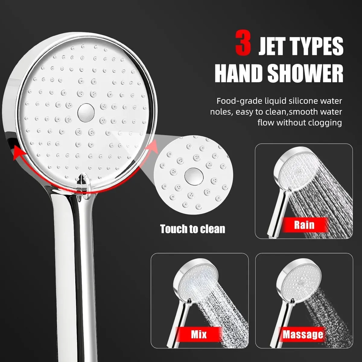 Thermostatic Shower Mixer Set 25cm Round Overhead - Image 4