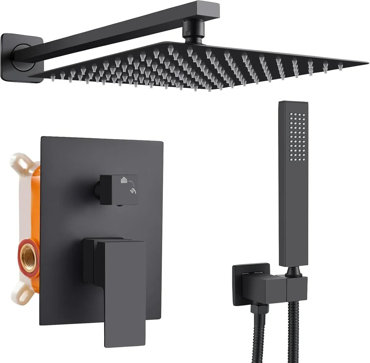 Black Shower Set Concealed System Bathroom Luxury - Image 1