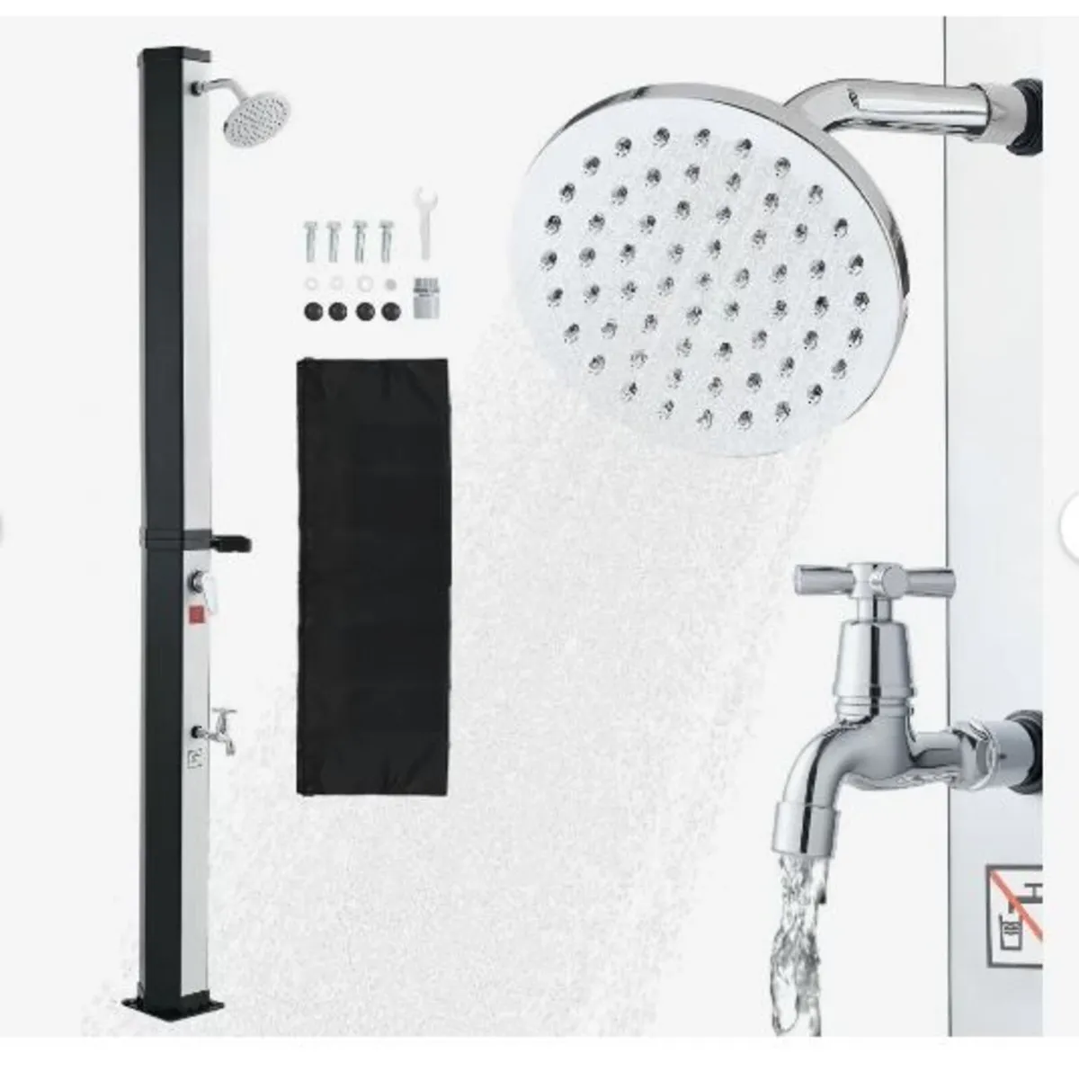 35L Solar Heated Shower, 195cm Showerhead - Image 1