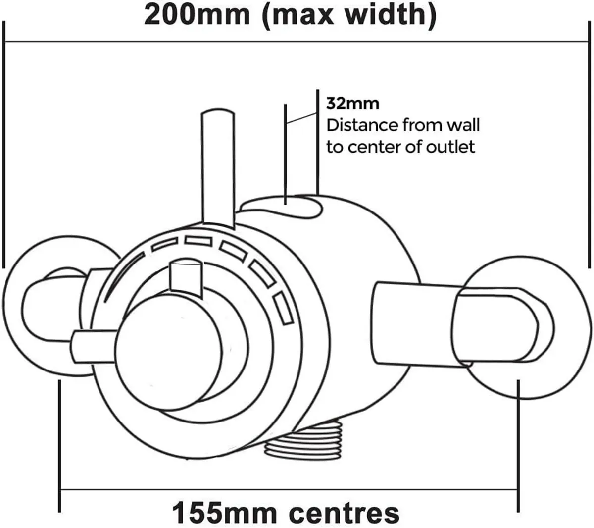 Emso Round Exposed Thermostatic Shower Valve with - Image 4