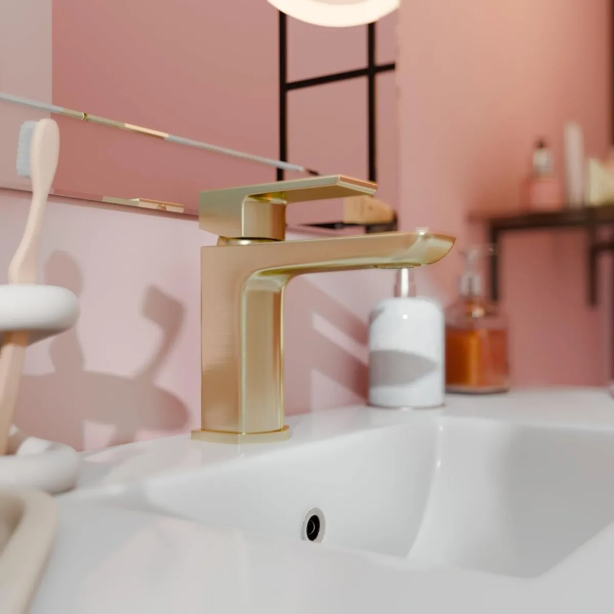 Lagoon Soft Square Basin Mixer with Pop-Up Waste - Image 2