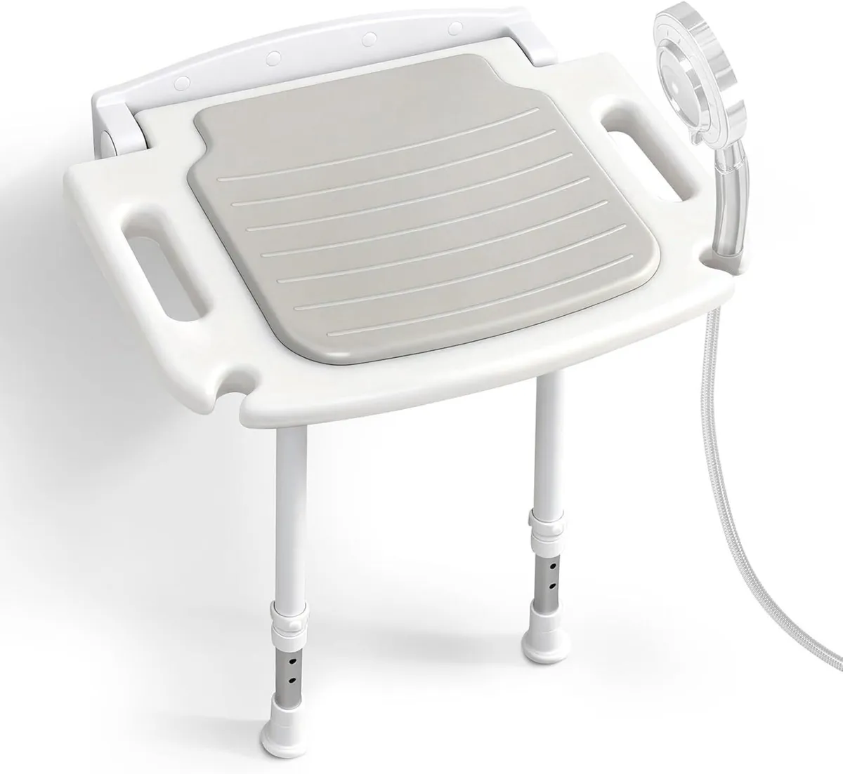Wall Mounted Shower Seat with Arms Extra Wide - Image 1