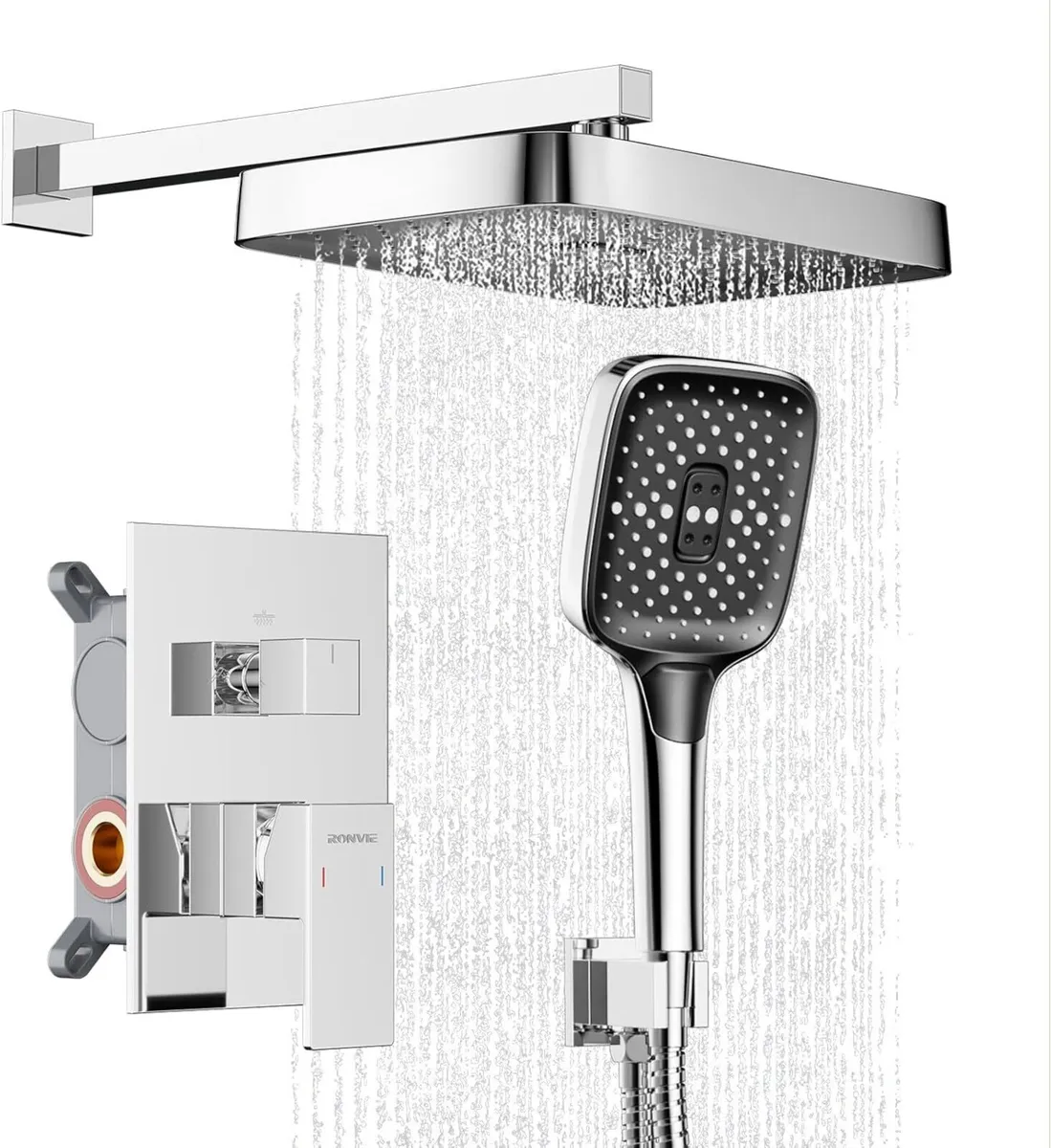 Rainfall Shower Set - 11 Large Waterfall Head - Image 1