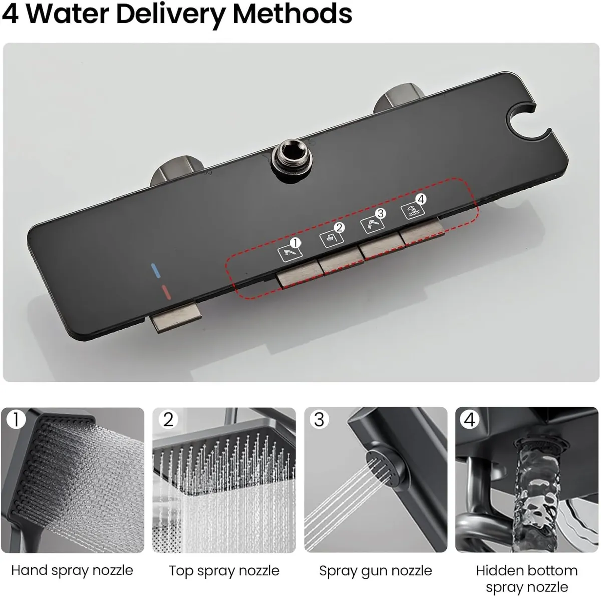 Upgraded Shower Riser Rail Kit Modern Thermostatic - Image 4