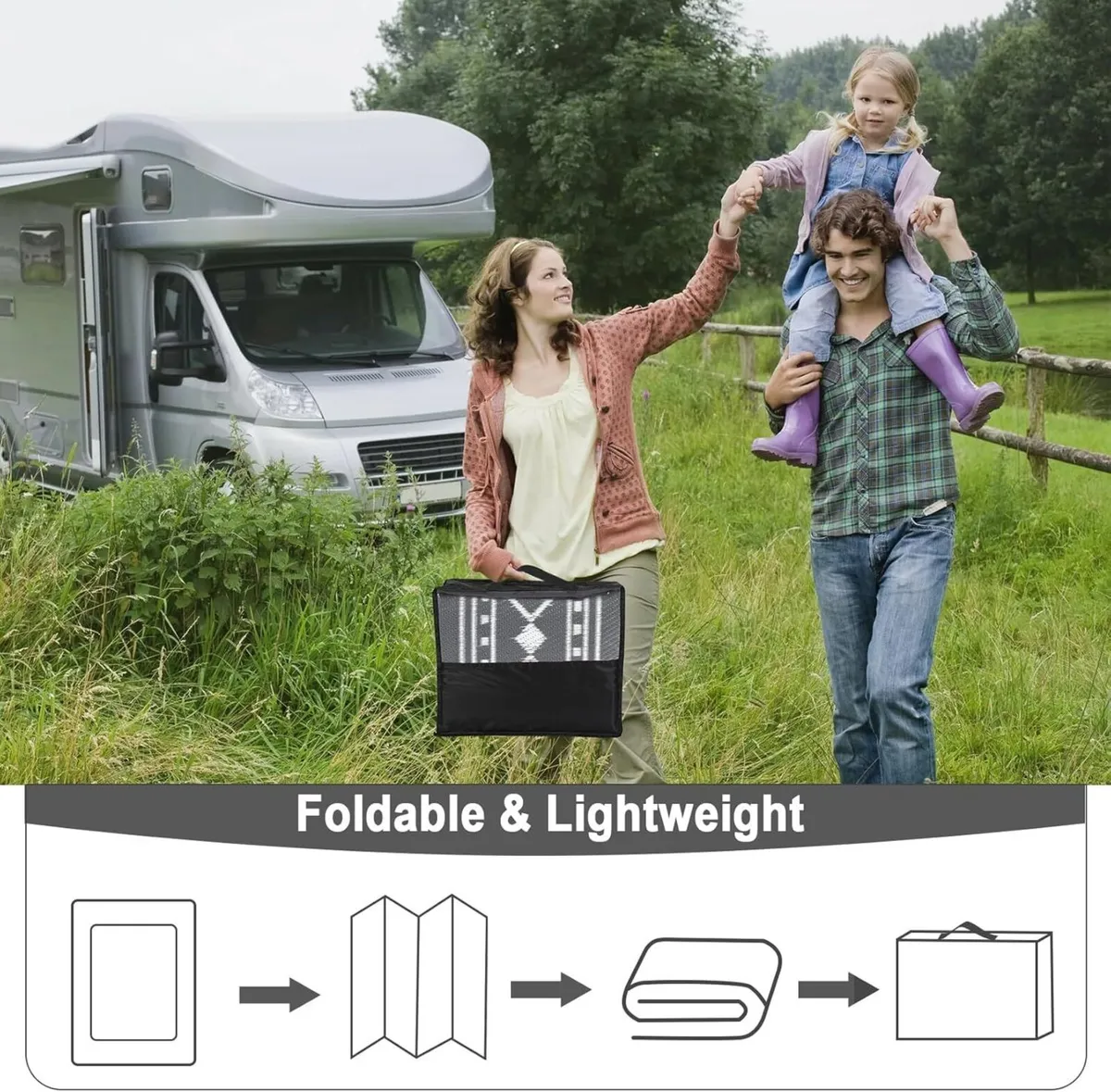 Large Waterproof Outdoor Plastic Straw Rug 270 x - Image 3