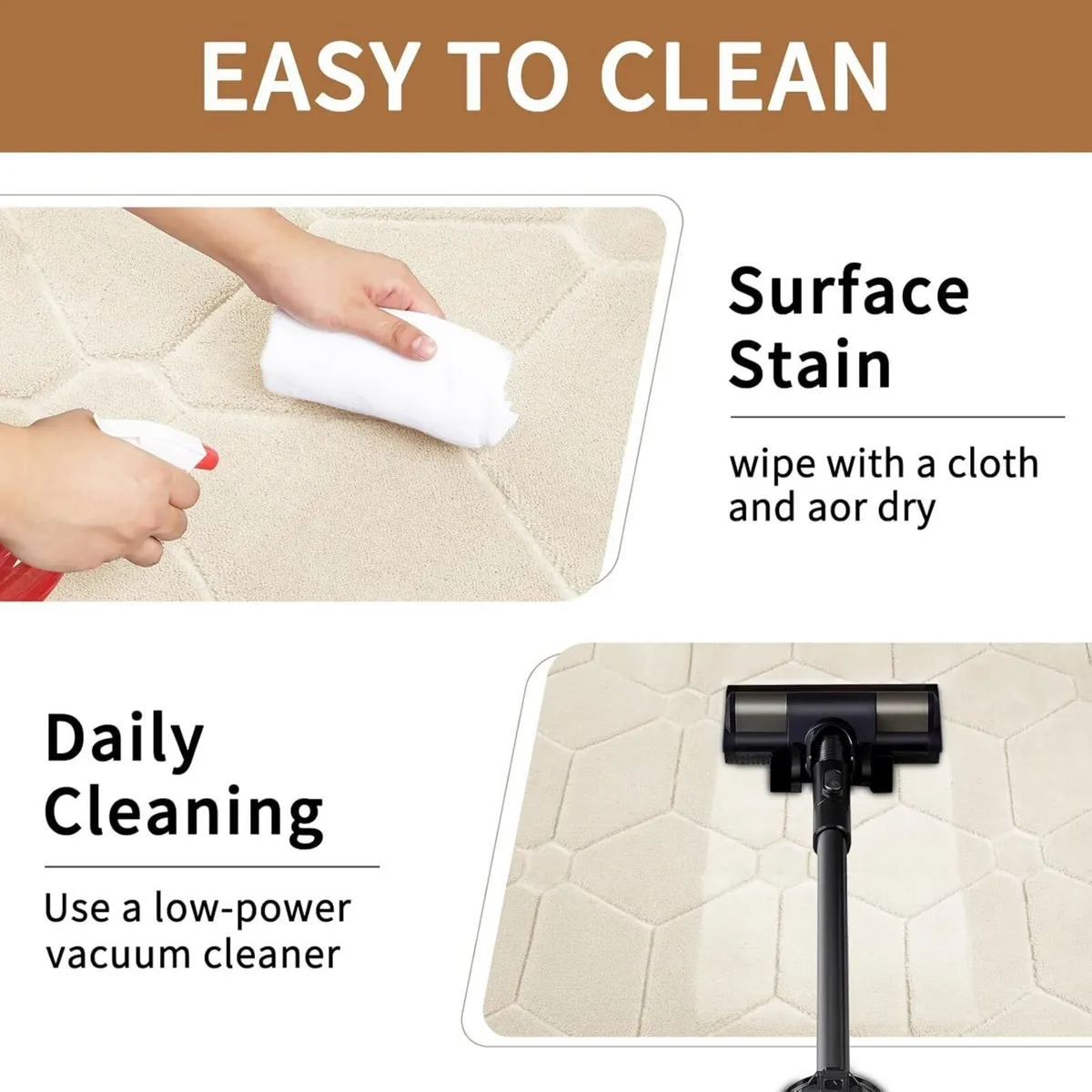 Rugs Living Room 200x300 3D Cream Area for - Image 3