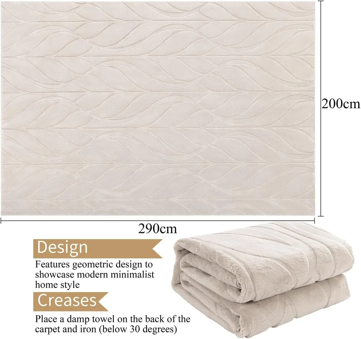 Large Rugs for Living Room Fluffy Short Pile Rug - Image 2