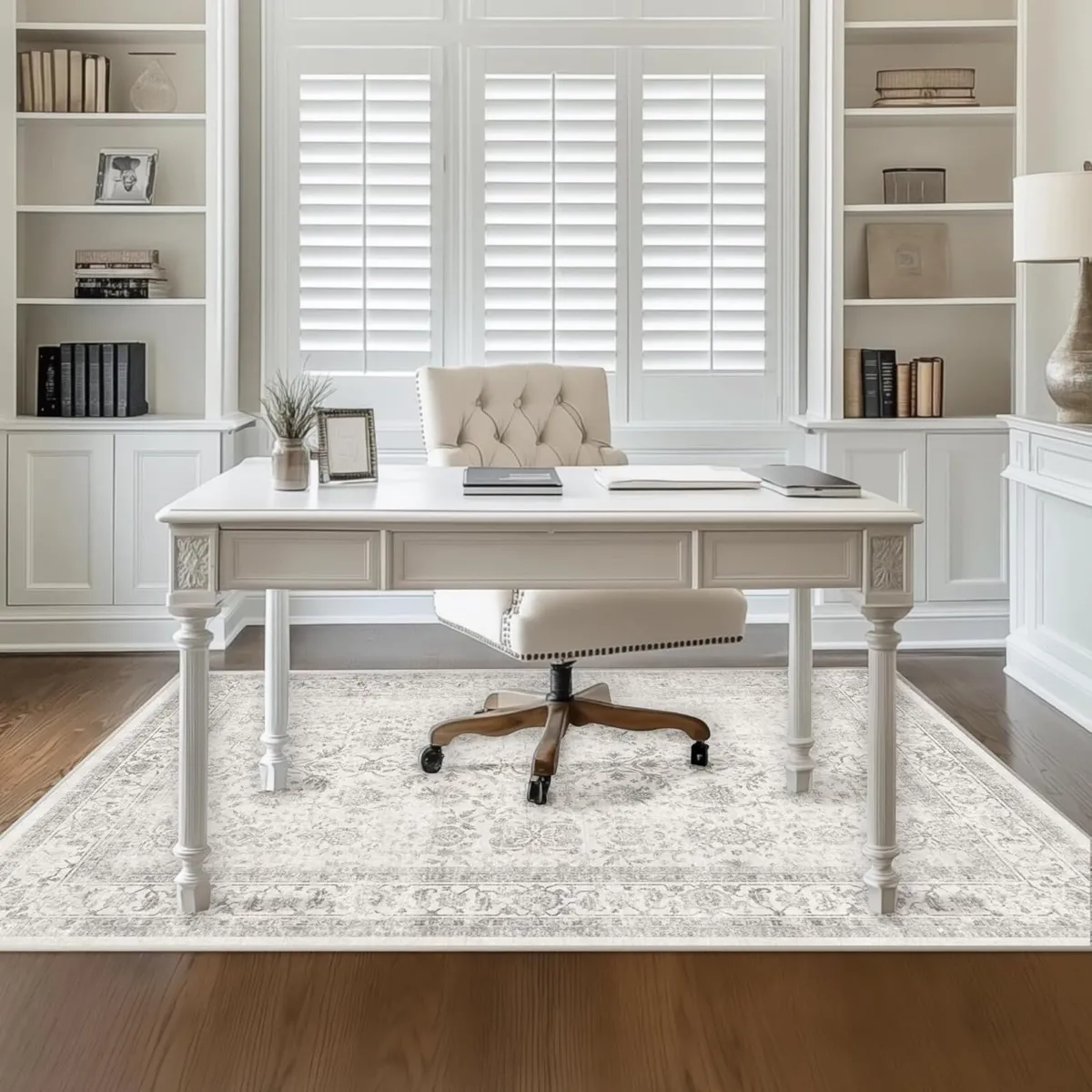 Washable Area Rug Grey Neutral Vintage 160x230 cm - Image 3