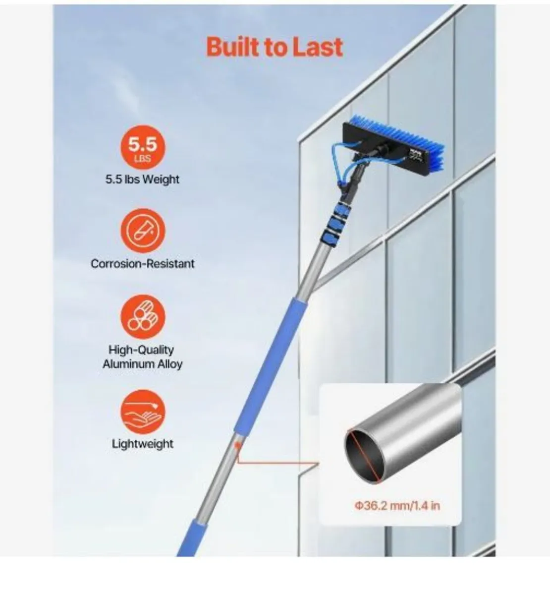 Water Fed Pole Kit, 3.6m Solar Panel Cleaning - Image 3