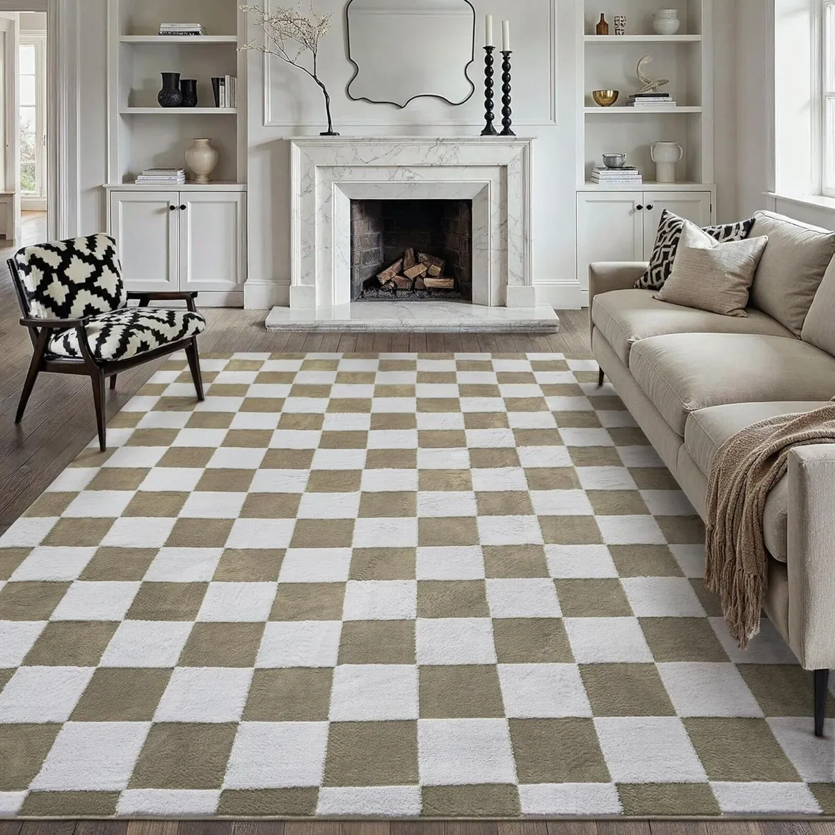 Checkered Rugs Living Room Area Rug 200x300cm - Image 1