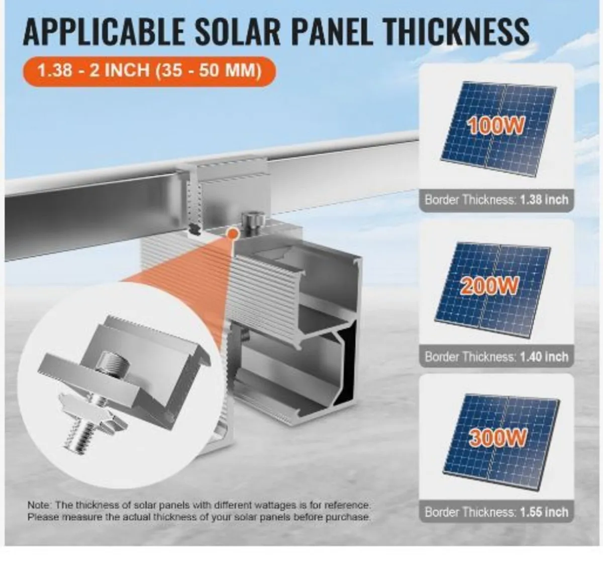 Solar Panel Z Mounting Brackets, 35-50mm - Image 2