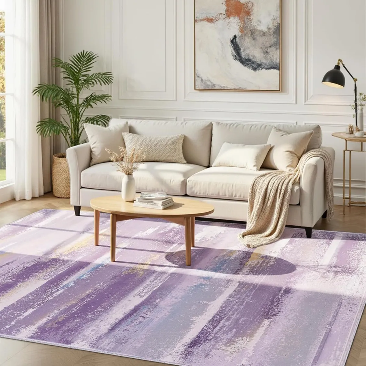 Living Room Rug Abstract Coloured Paintings - Image 1