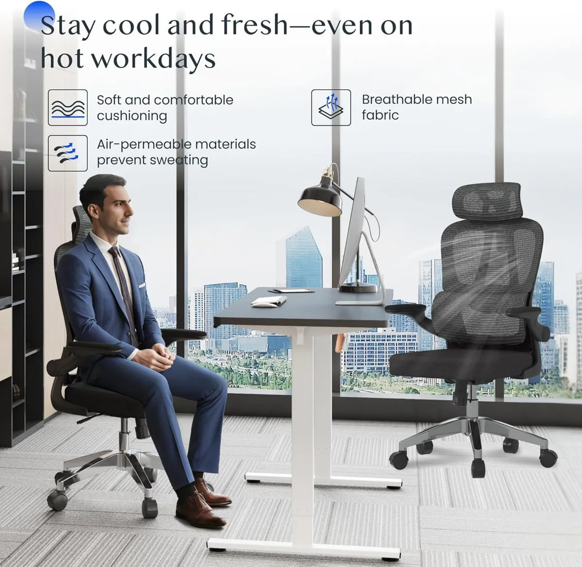 Ergonomic Office Chair 2D Armrests Desk with - Image 4
