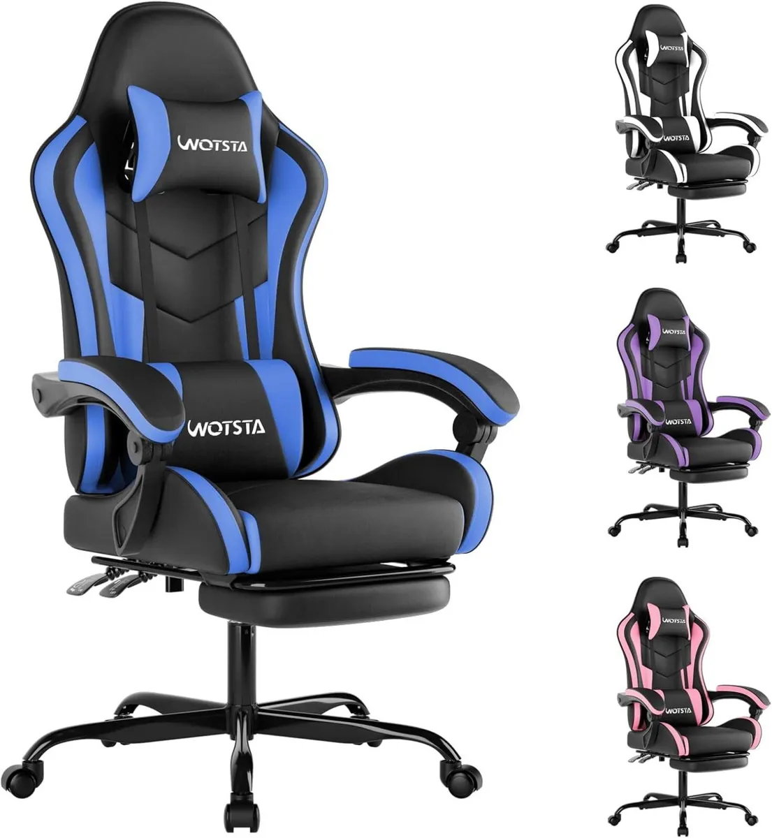 Gaming Chair with Footrest Ergonomic Computer - Image 1