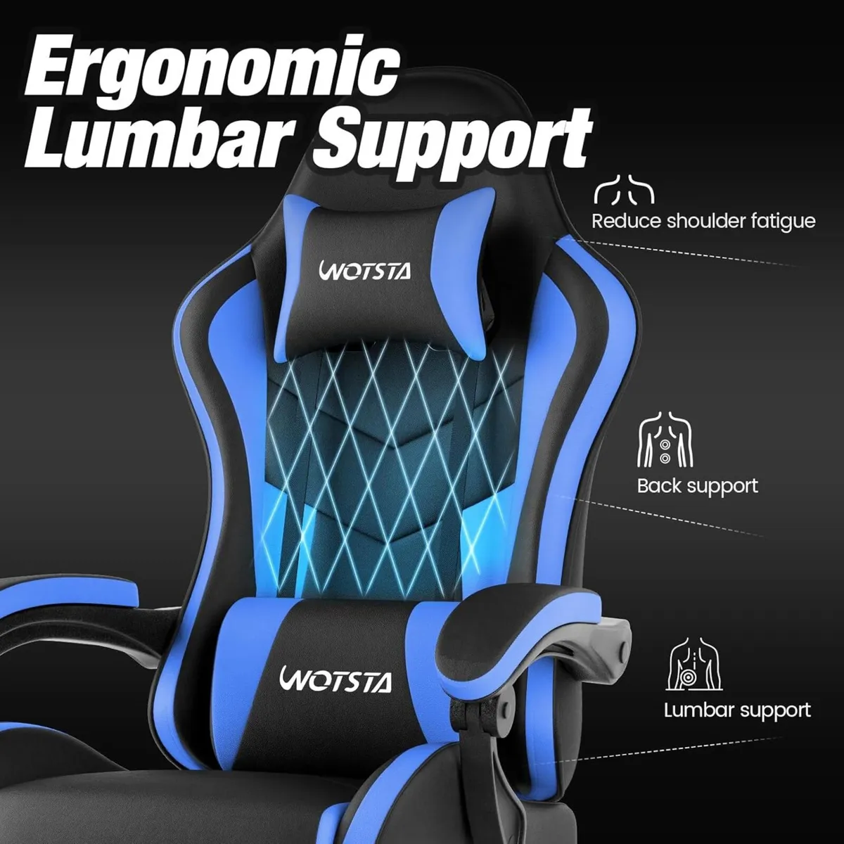 Gaming Chair with Footrest Ergonomic Computer - Image 4