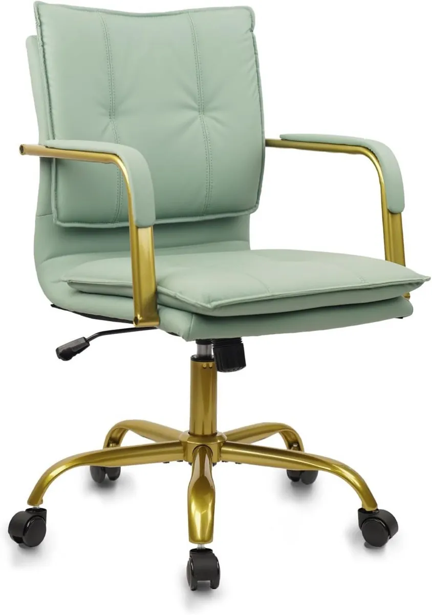 Leather Home Office Chair Adjustable Height - Image 1