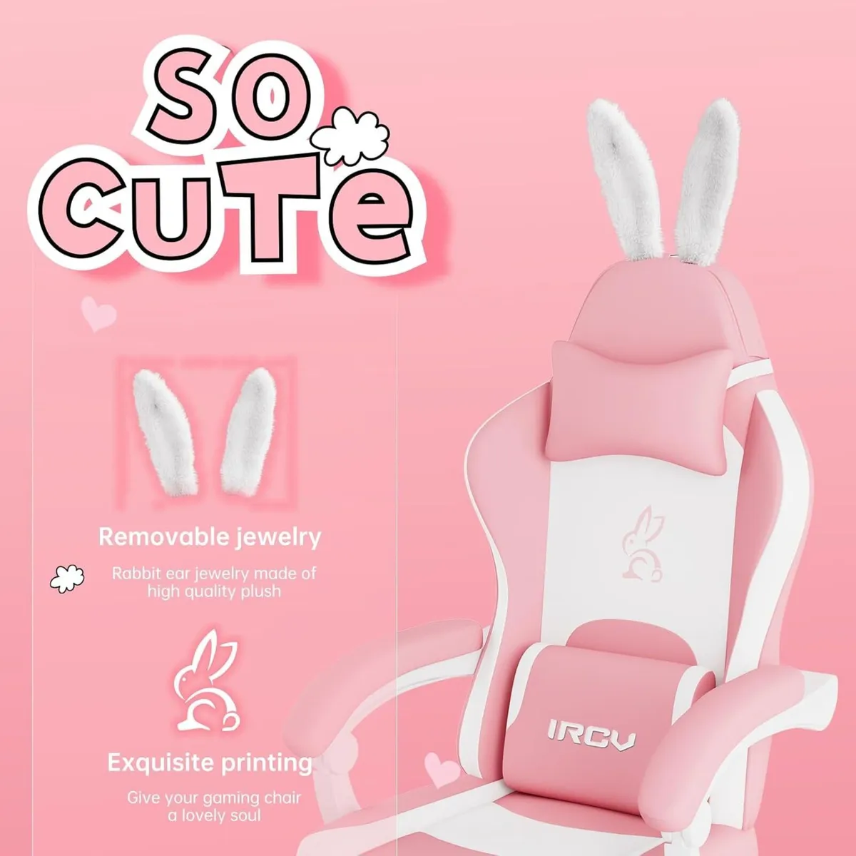 Pink Gamer Chair Gaming for Adults High Back PU - Image 4