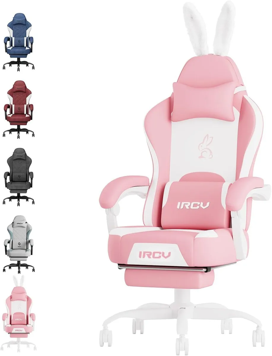Pink Gamer Chair Gaming for Adults High Back PU - Image 1