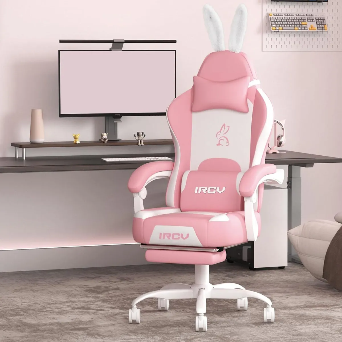 Pink Gamer Chair Gaming for Adults High Back PU - Image 2