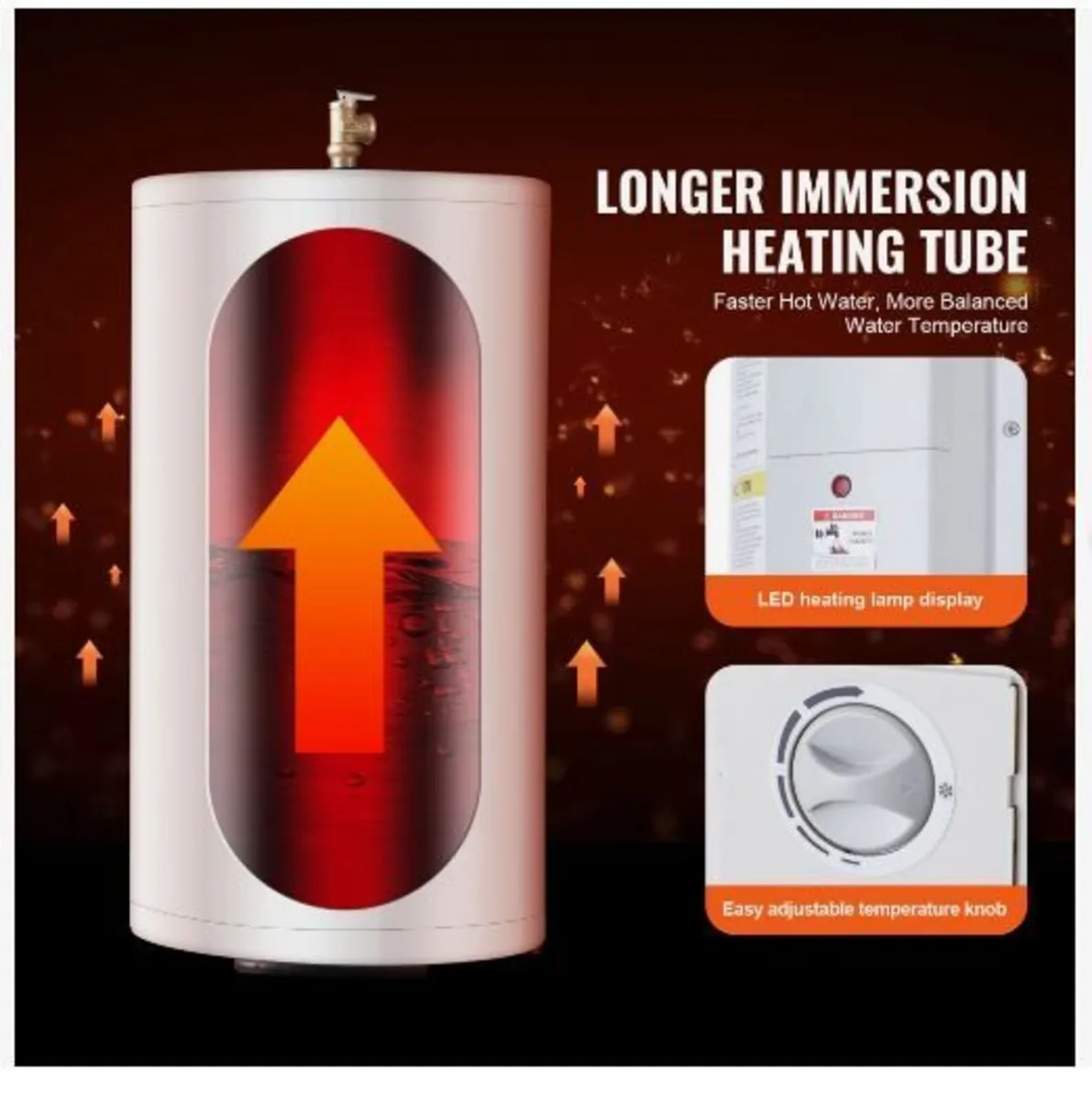 Electric Water Heater, 18 Gallon Tank Instant Hot - Image 3