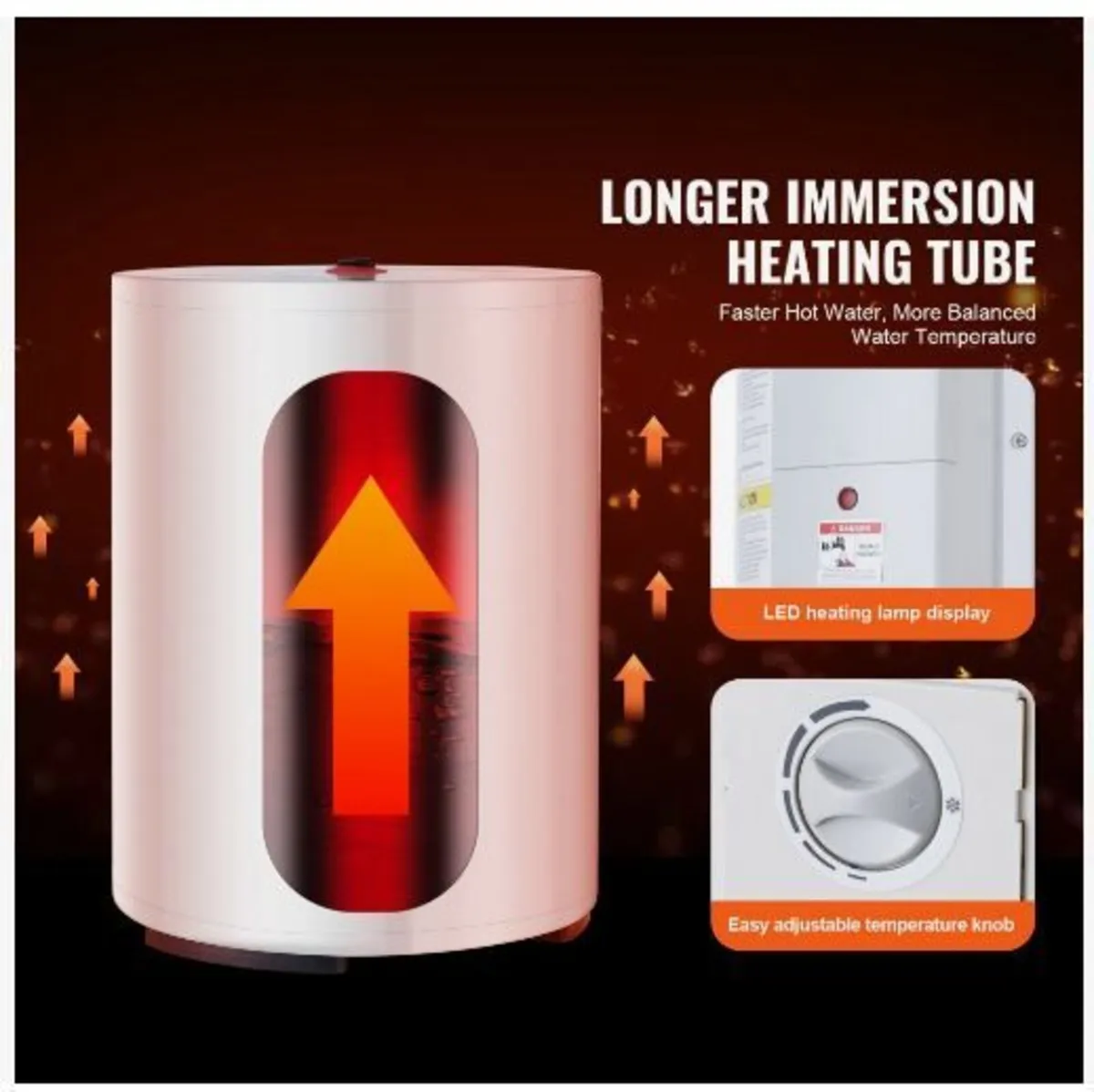 Electric Water Heater, 10 Gallon Tank Instant Hot - Image 3