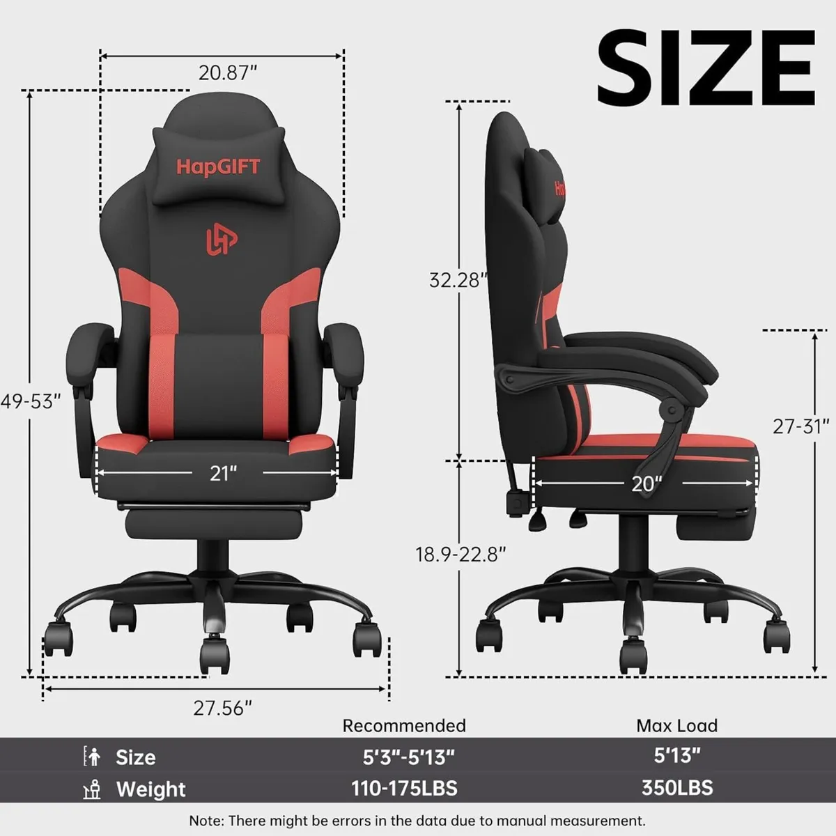 HapGIFT Gaming Chair Computer Chairs with Massage - Image 3