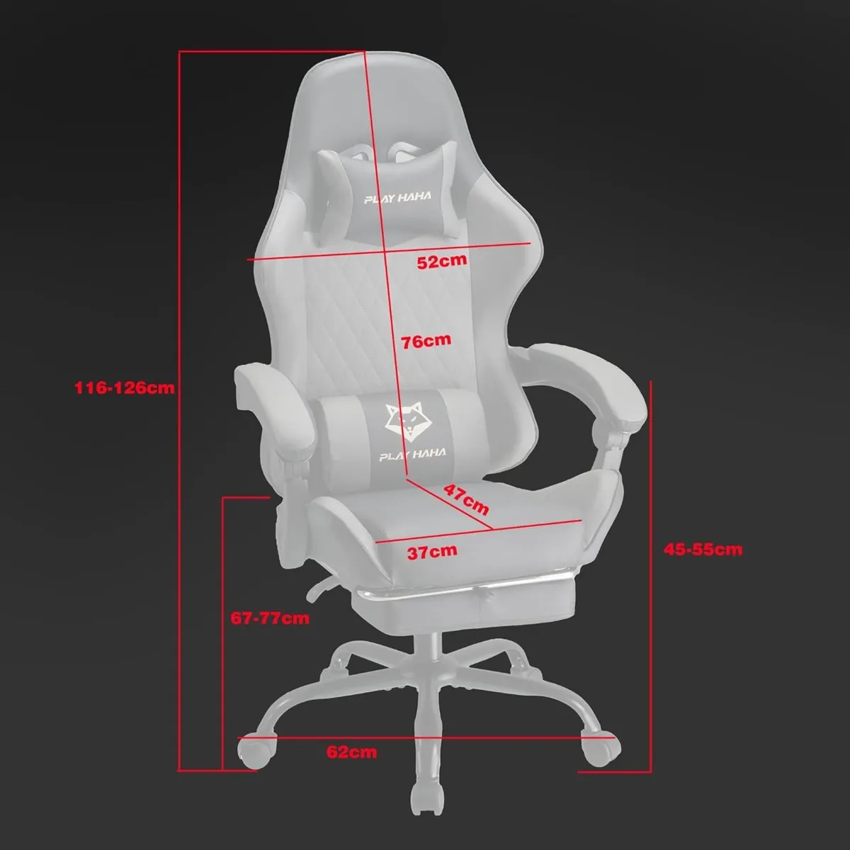 Gaming Chair Ergonomic Reclining Seat With - Image 3