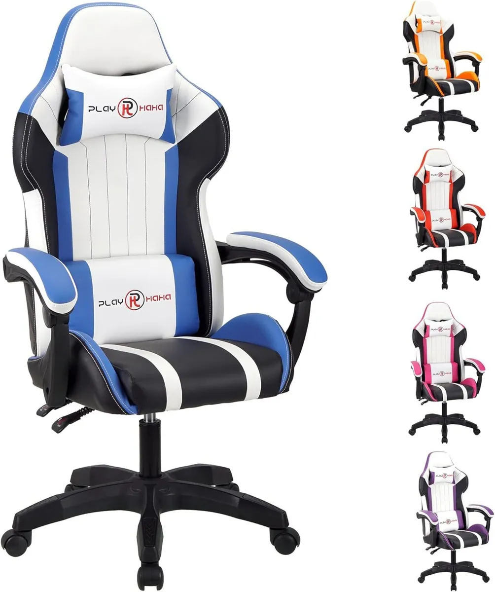 Ergonomic Leather Gaming Chair Height Adjustable - Image 1