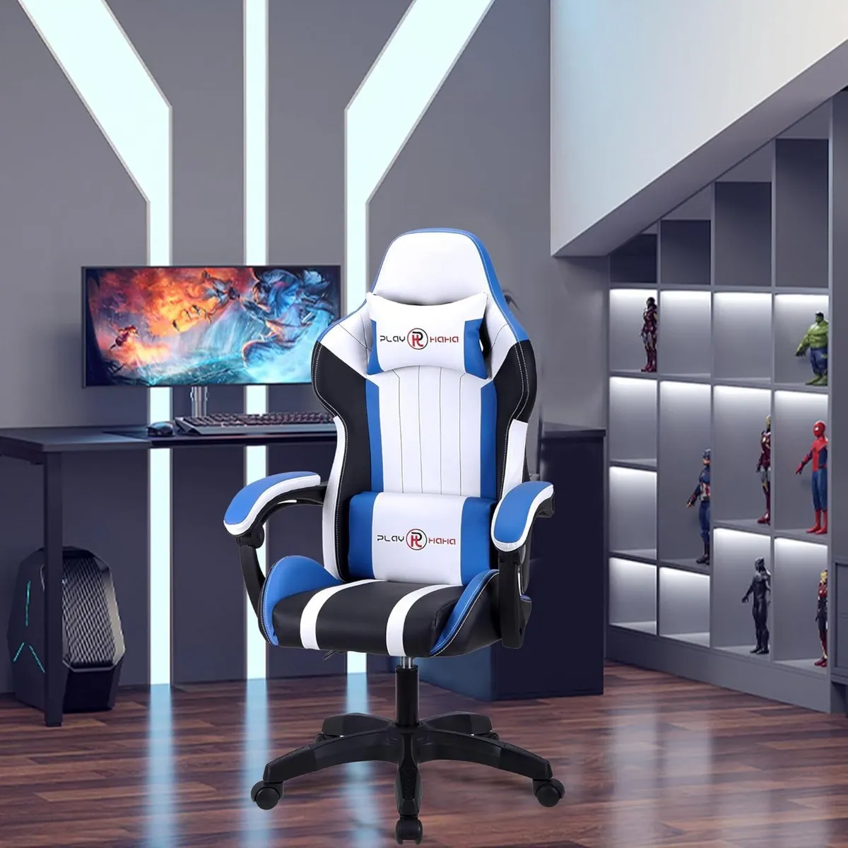 Ergonomic Leather Gaming Chair Height Adjustable - Image 2