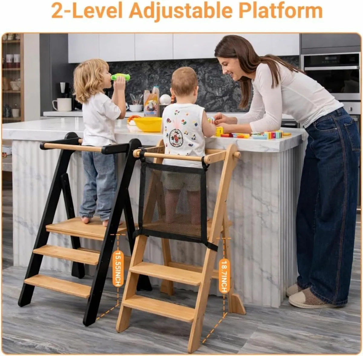 Foldable Kitchen Step Stool for Kids – Space-Savin - Image 3