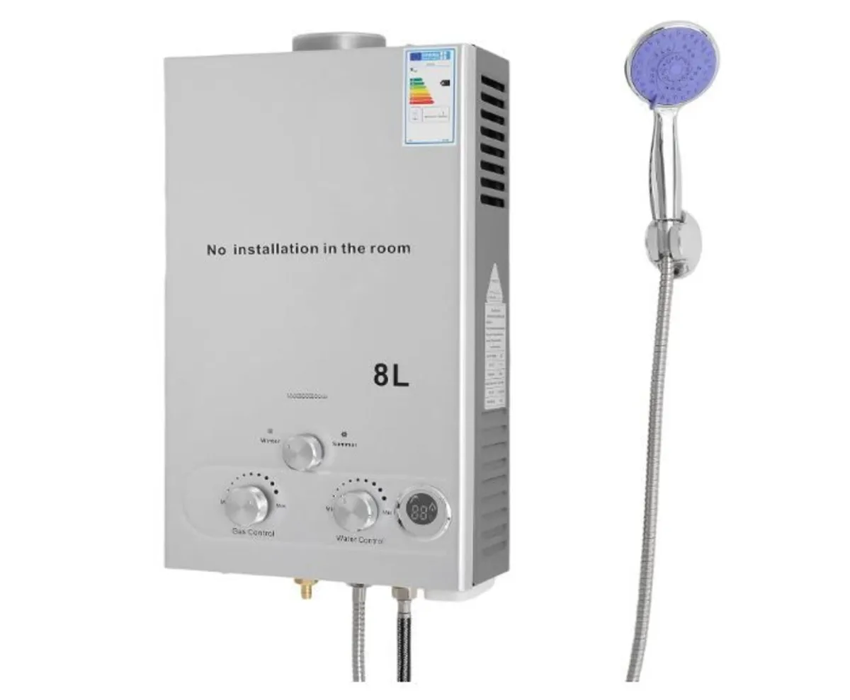 Gas Instantaneous Water Heater 8 L, 18 KW LPG Gas - Image 1