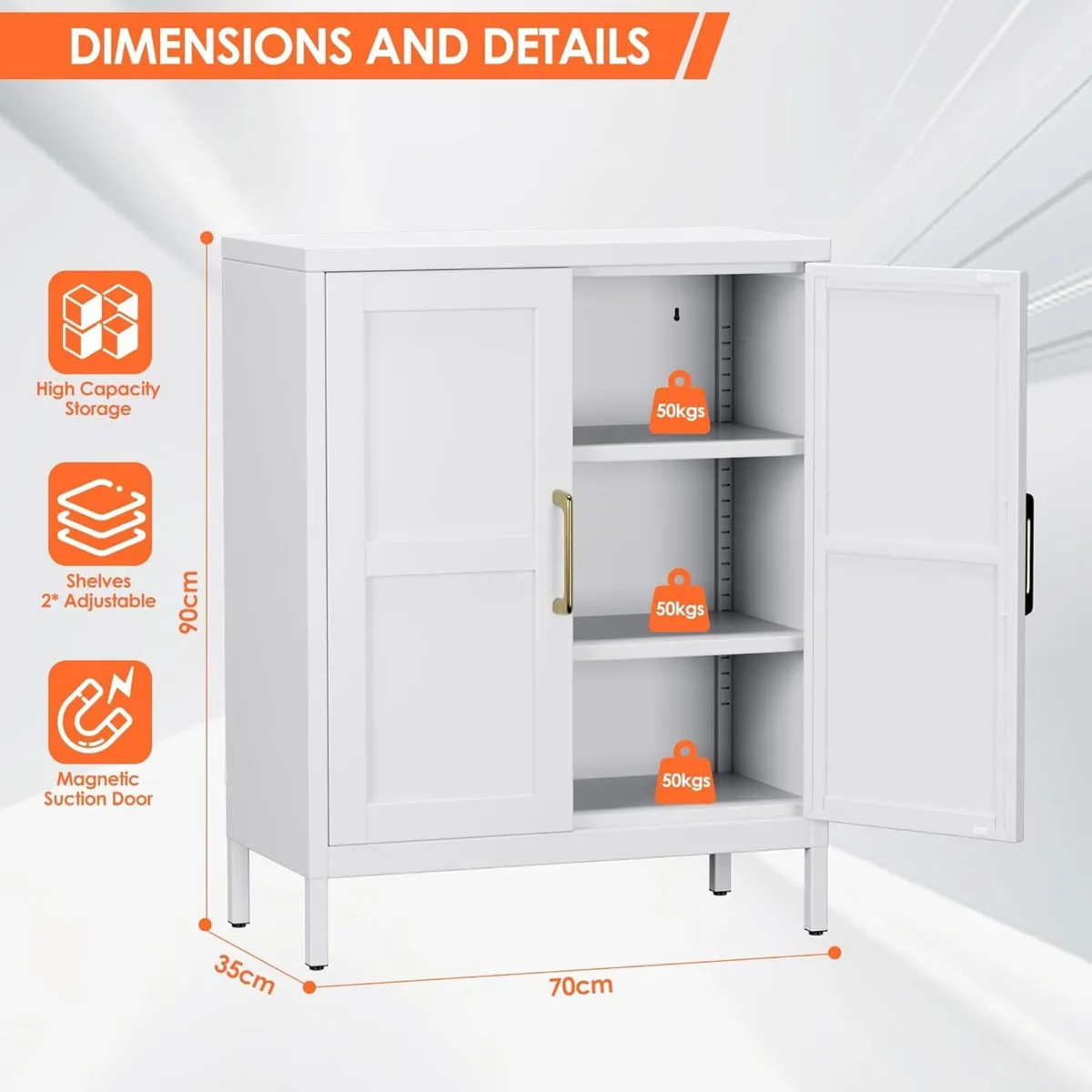 Bathroom Storage Cabinet with 2 Doors and - Image 3