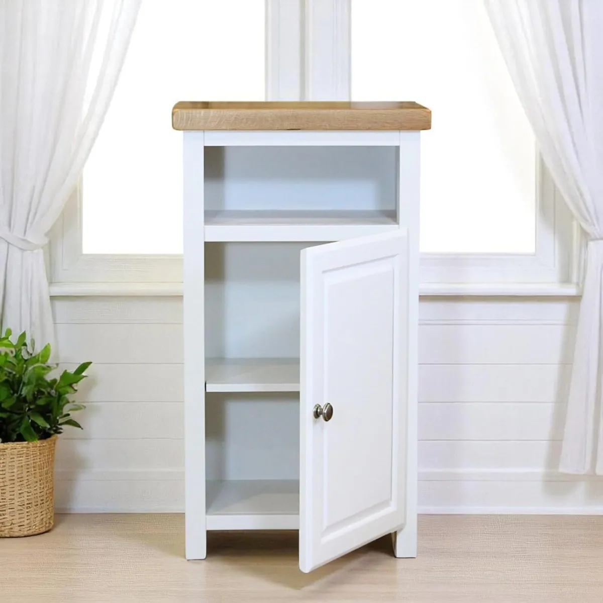 urniture Snow White Slim Cabinet Bathroom Storage - Image 1