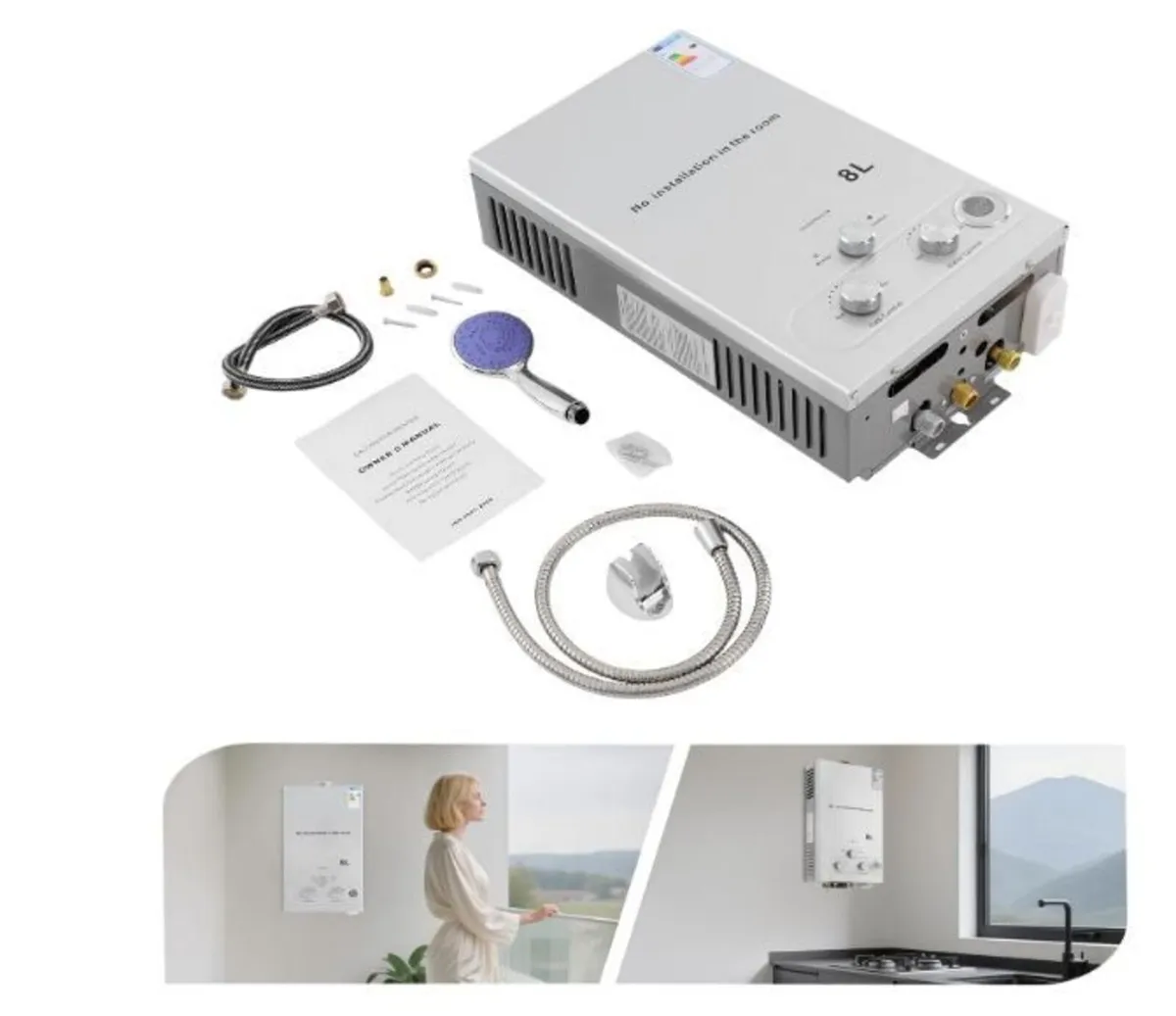 LPG Instantaneous Water Heater, 8/12/16L Capacity - Image 2