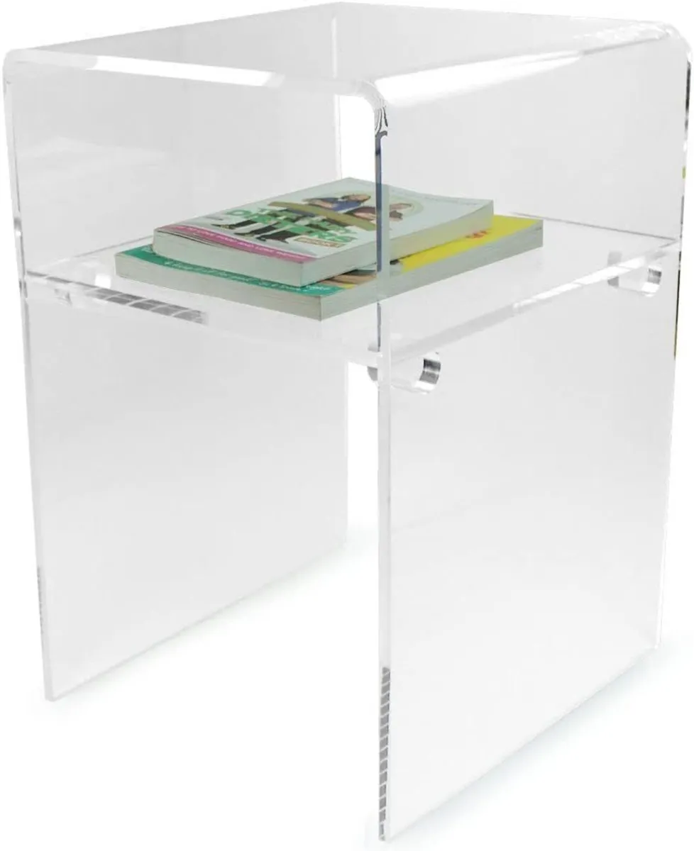 Clear Acrylic Perspex Plastic Side Table Living - Image 1