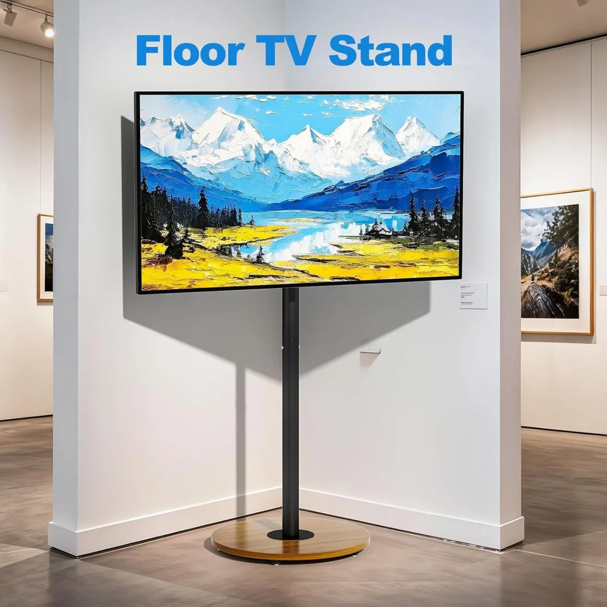 Floor TV Stand for 40-75 Inch TVs Rolling with - Image 2