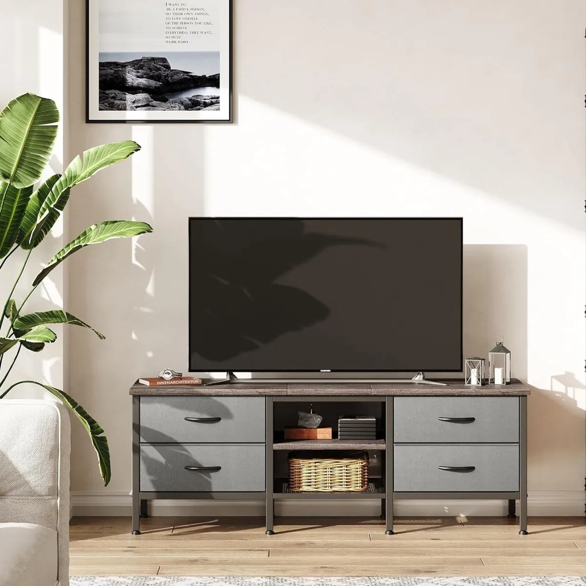 TV Stand with Storage Table 55 Inch Drawers for - Image 4