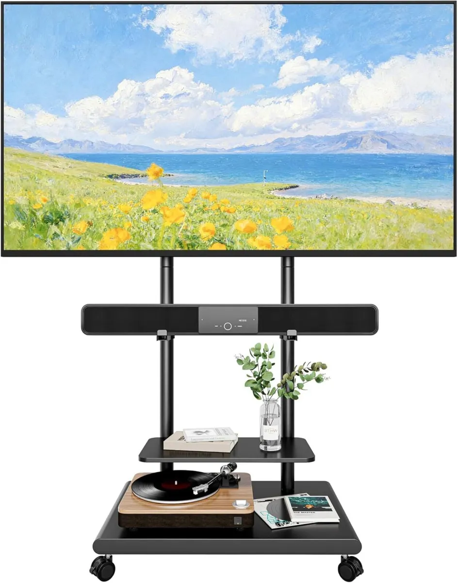 Mobile TV Stand with Soundbar Mount for 37-75 - Image 1