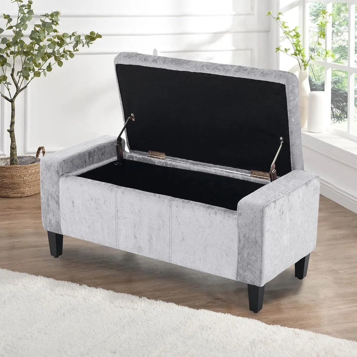 Designer Storage Ottoman Bench 92x40cms 2 seater - Image 4