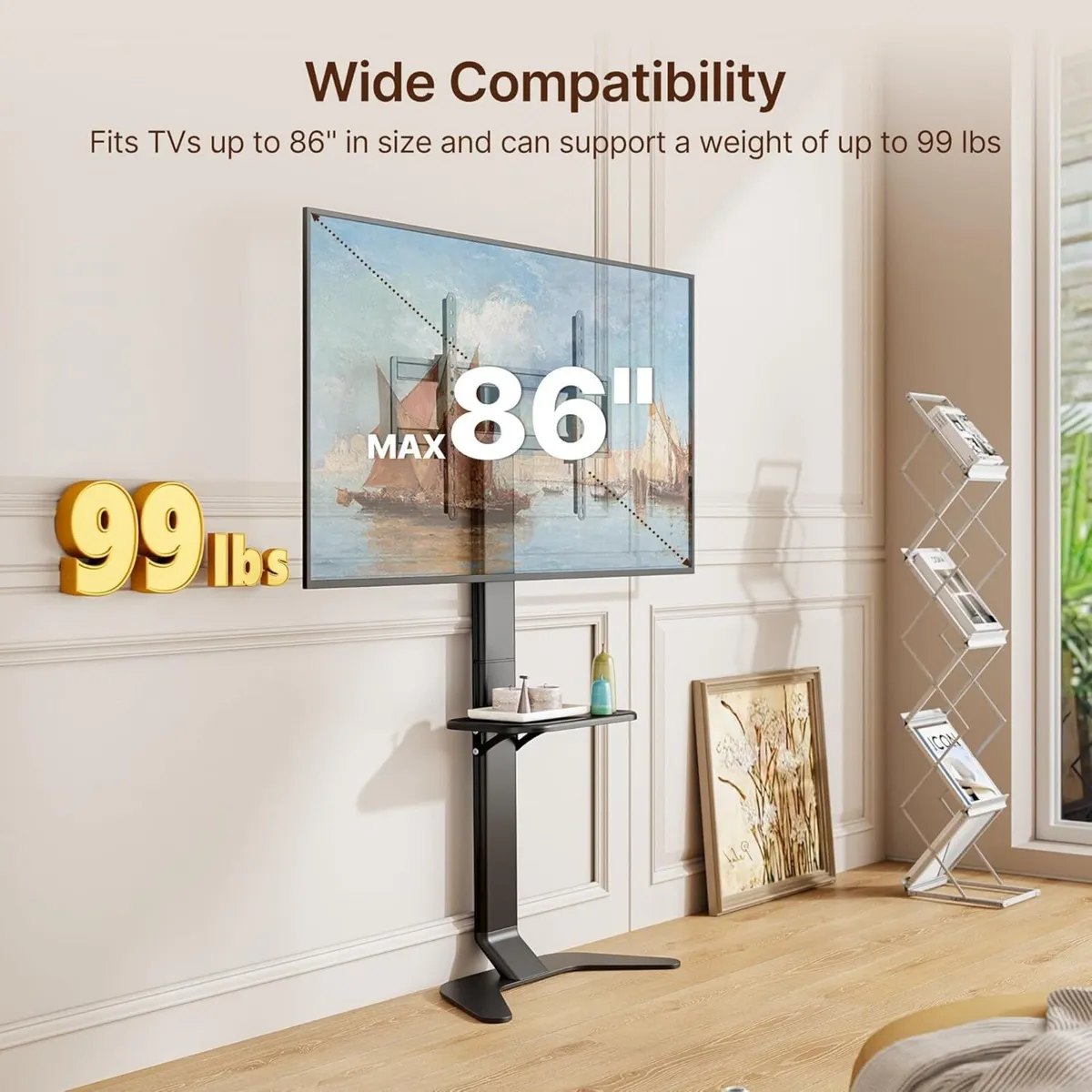 Ultra Slim Aluminum TV Floor Stand for 37–86 Inch - Image 3