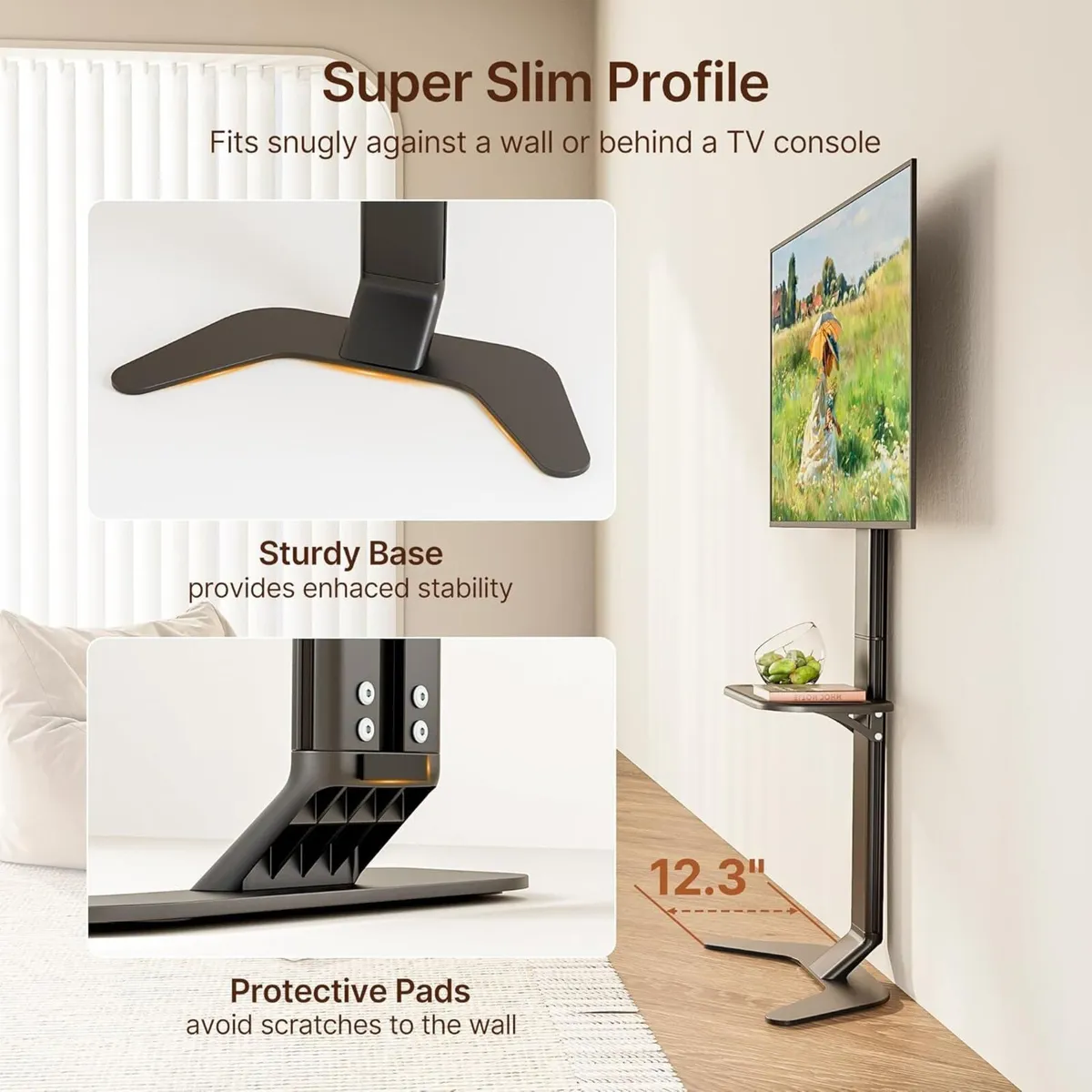 Ultra Slim Aluminum TV Floor Stand for 37–86 Inch - Image 4