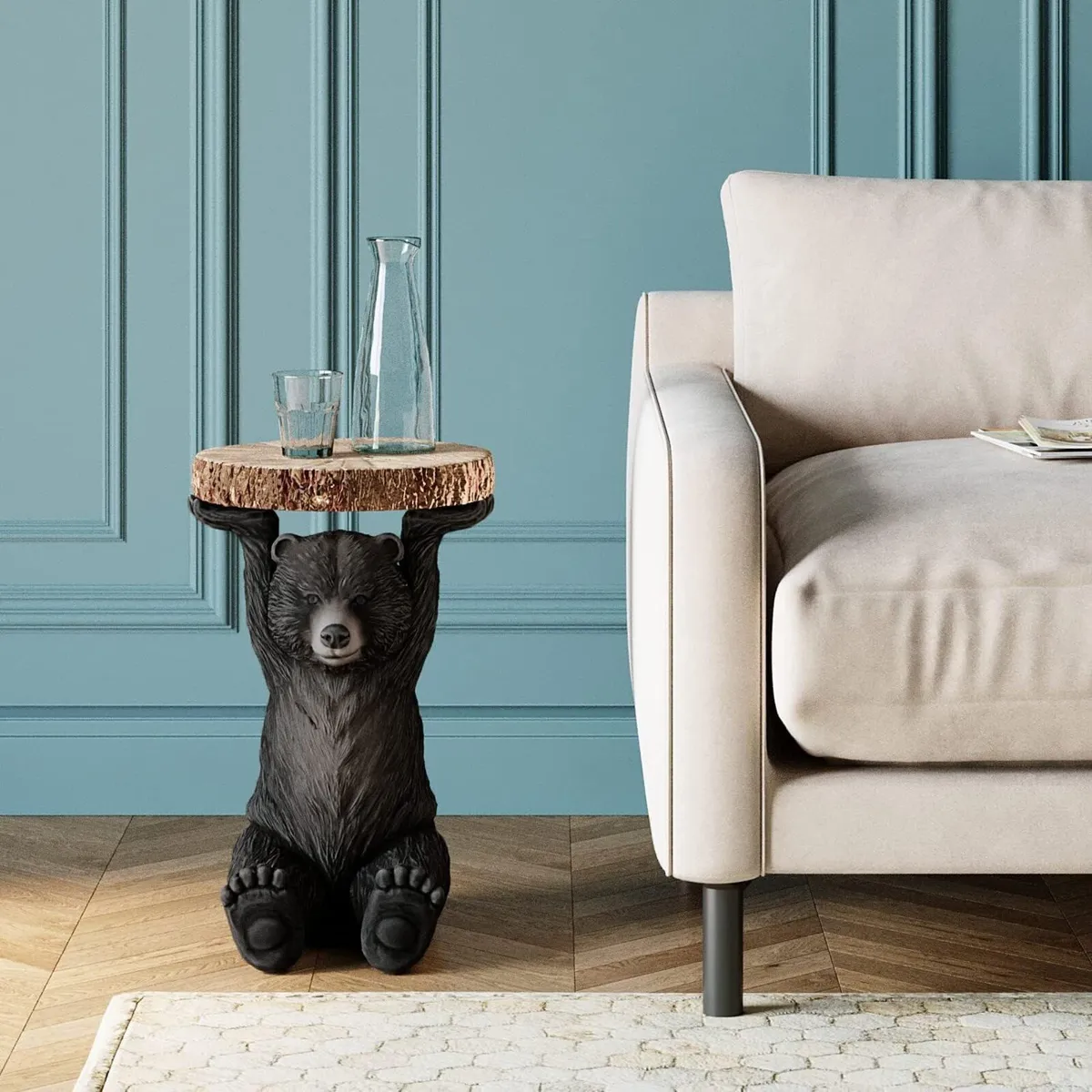 Design Side Table Animal Bear Black 33 cm - Image 2